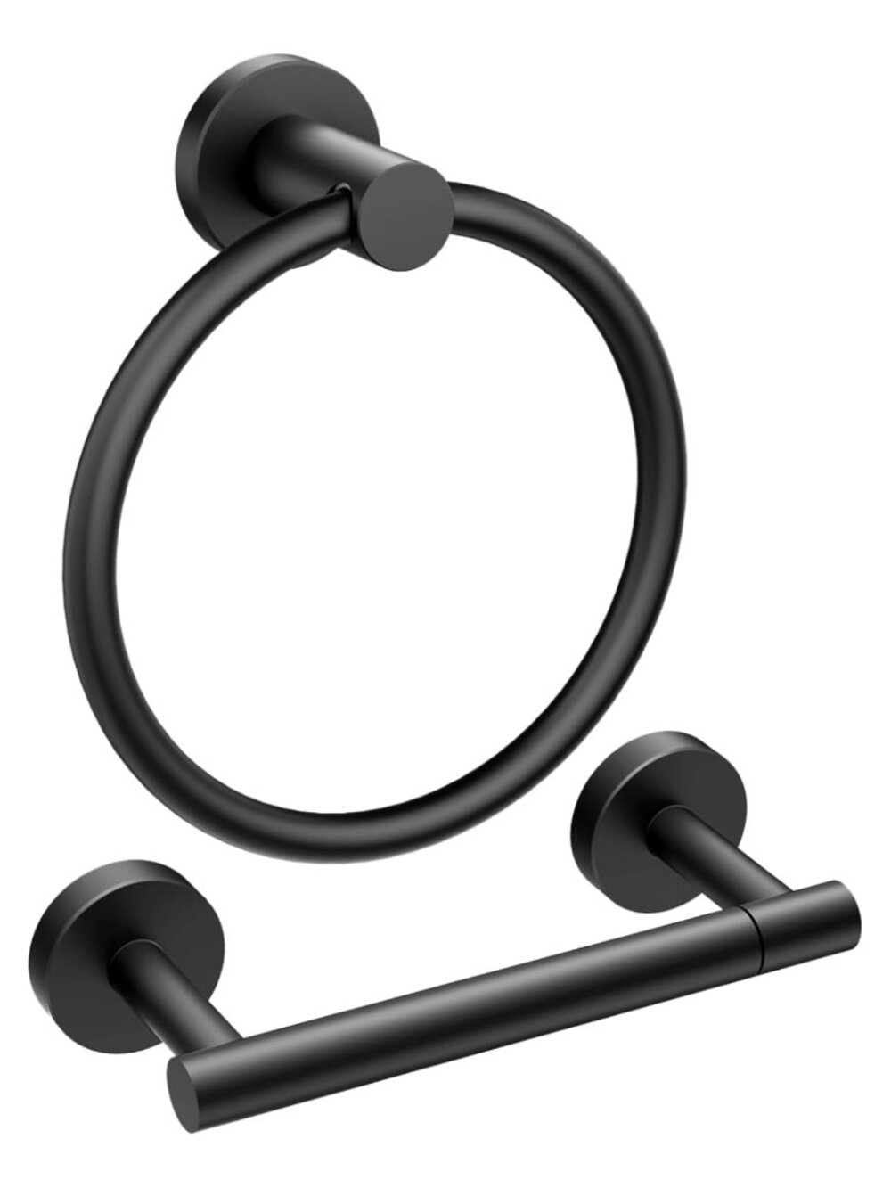 304 Stainless Steel Toilet Paper Holder & Towel Ring Set Wall Mount Bathroom